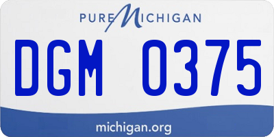 MI license plate DGM0375