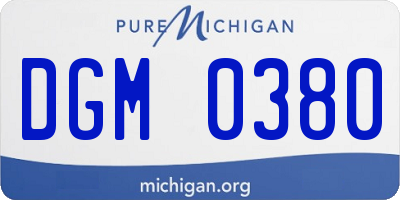 MI license plate DGM0380