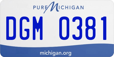 MI license plate DGM0381