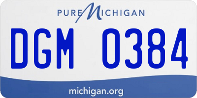 MI license plate DGM0384