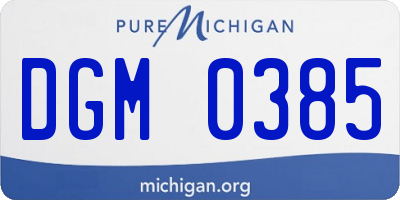 MI license plate DGM0385