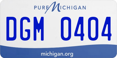 MI license plate DGM0404