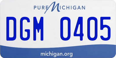 MI license plate DGM0405
