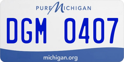 MI license plate DGM0407
