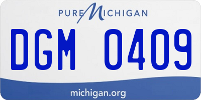 MI license plate DGM0409