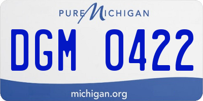 MI license plate DGM0422