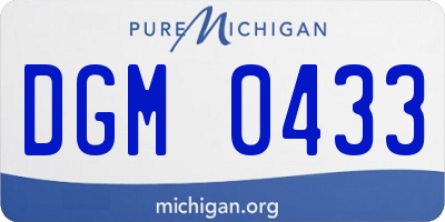 MI license plate DGM0433