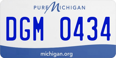 MI license plate DGM0434