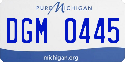MI license plate DGM0445