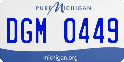 MI license plate DGM0449