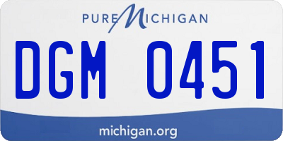 MI license plate DGM0451