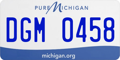 MI license plate DGM0458