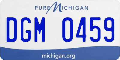 MI license plate DGM0459