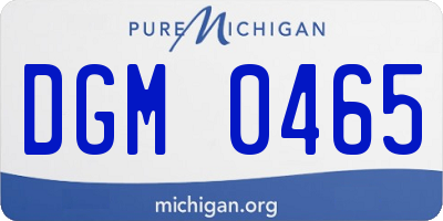MI license plate DGM0465