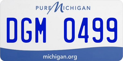 MI license plate DGM0499