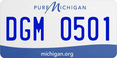 MI license plate DGM0501