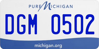 MI license plate DGM0502