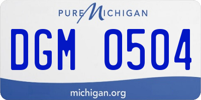 MI license plate DGM0504