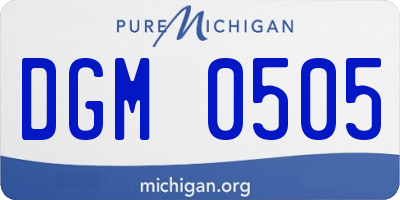 MI license plate DGM0505