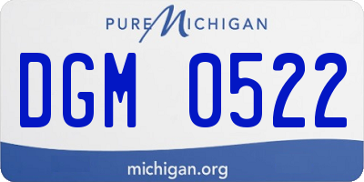 MI license plate DGM0522