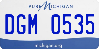 MI license plate DGM0535