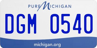 MI license plate DGM0540