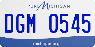 MI license plate DGM0545