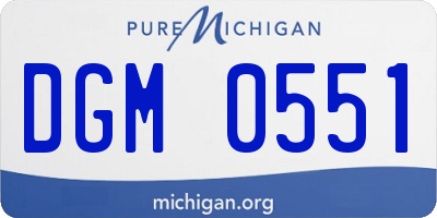 MI license plate DGM0551