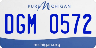 MI license plate DGM0572