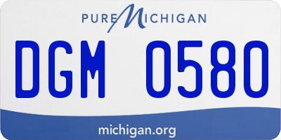 MI license plate DGM0580