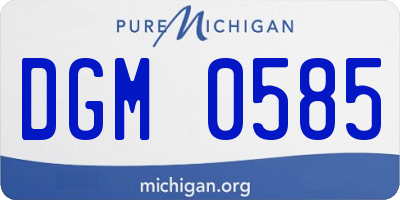 MI license plate DGM0585