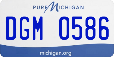 MI license plate DGM0586
