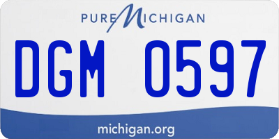 MI license plate DGM0597