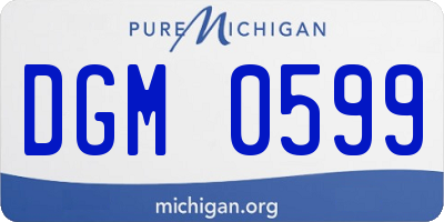 MI license plate DGM0599