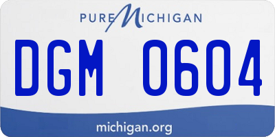 MI license plate DGM0604