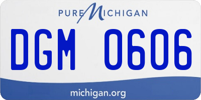 MI license plate DGM0606