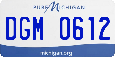 MI license plate DGM0612