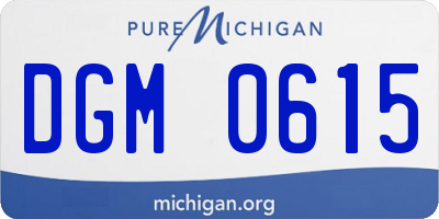 MI license plate DGM0615