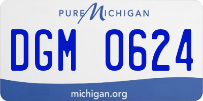 MI license plate DGM0624