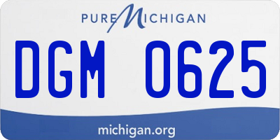 MI license plate DGM0625