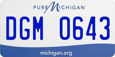 MI license plate DGM0643