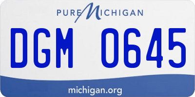MI license plate DGM0645