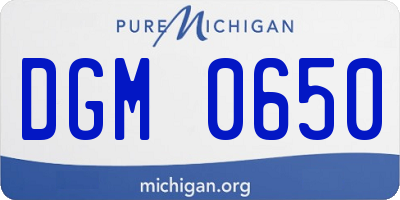MI license plate DGM0650