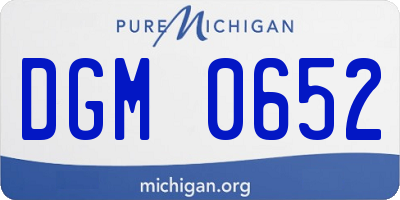 MI license plate DGM0652