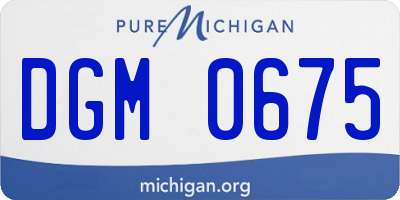 MI license plate DGM0675