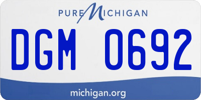 MI license plate DGM0692