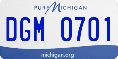 MI license plate DGM0701