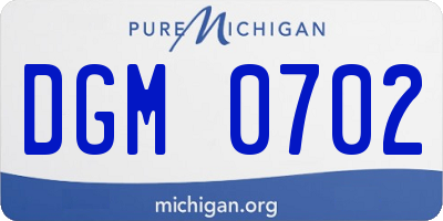 MI license plate DGM0702