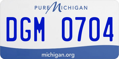 MI license plate DGM0704