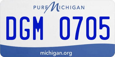 MI license plate DGM0705